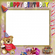 Create Your Birthday Photo Frame With Cute Teddy and Gifts