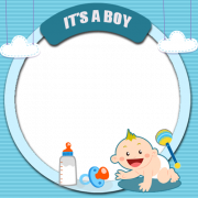 Generate Its a Boy Cute Baby Welcome Photo Frame With Your Photo Pics. Personalized Newborn Baby Welcome Photo Frame Maker. Put Your Baby Boy Photo in Frame